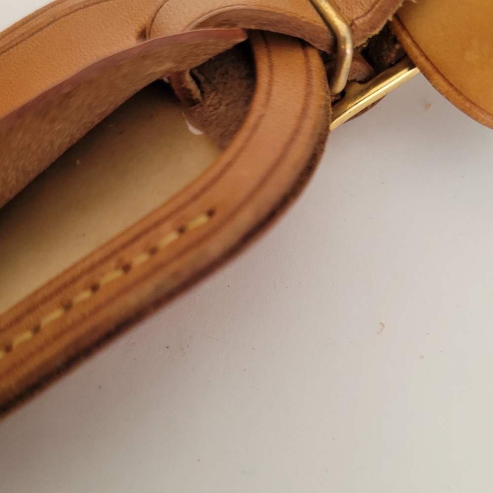 Louis Vuitton Vachetta Leather Luggage Tag and Handle Binder Set Tan Made France - Picture 4 of 6
